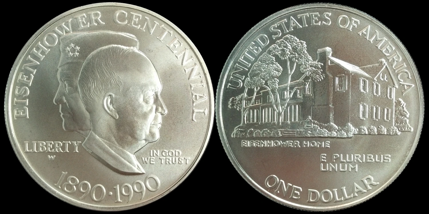 Commems-Collection-Modern:-1990-Eisenhower-Birth-Centennial-Bicentennial---Part-II-/-Coin-History