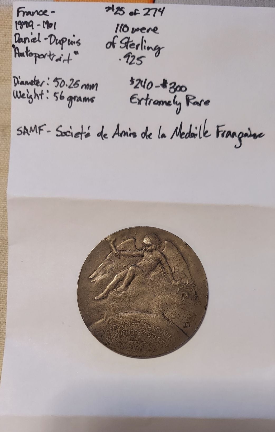 Societe-De-Amis-De-LA-M�daille-Francaise-Sterling-Art-Medallions-1890-S-1910-S