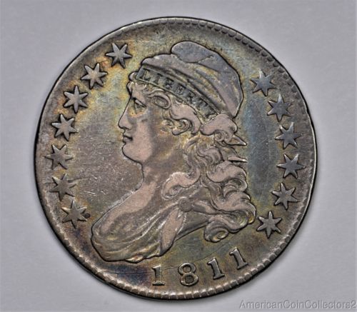 Help-Me-To-Grade--This--Rainbow-Toned-1811-Capped-Bust-50c
