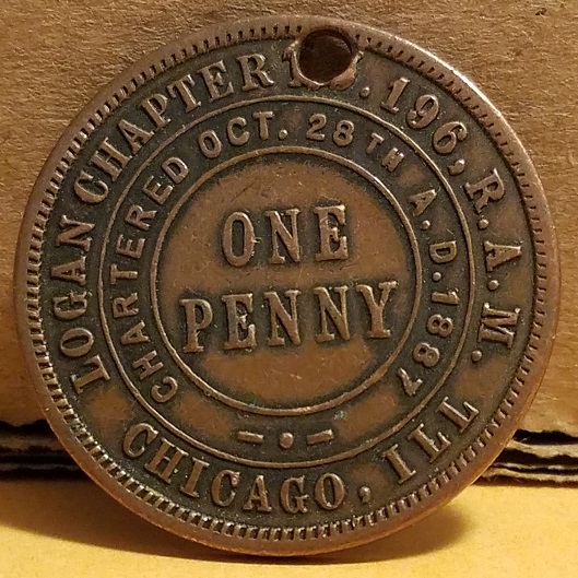 Masonic-Tokens,-Coins-And-Counter-Stamped-Pennies