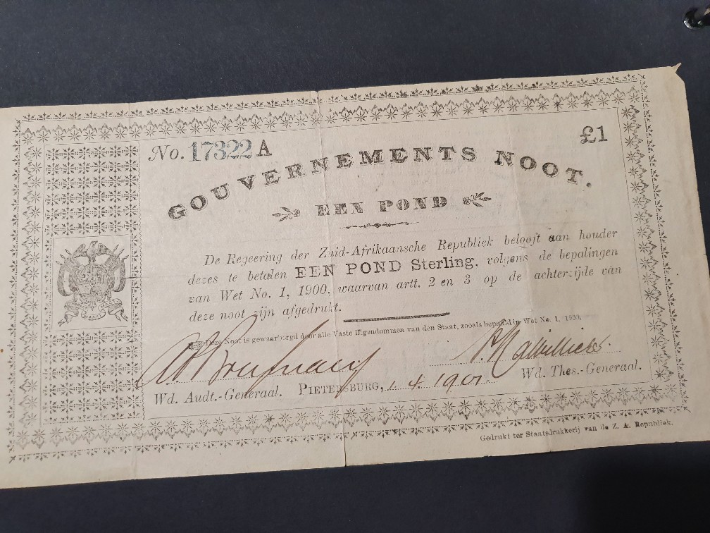 Boer--War-Bank-Notes-And-Pre--Naxi-Germany-Mark's-With-Bank-Seal-Around-Thr