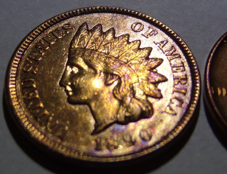 1890-Indian-Head-Cent,-Cleaned/Polished-Or-Slab-Worthy?