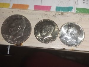 Half-Dollars-1776-1976-&-1943,-1964