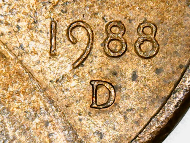 1982-D-&-2-1988-D-Pennies-Die-Issues-On-Obverse