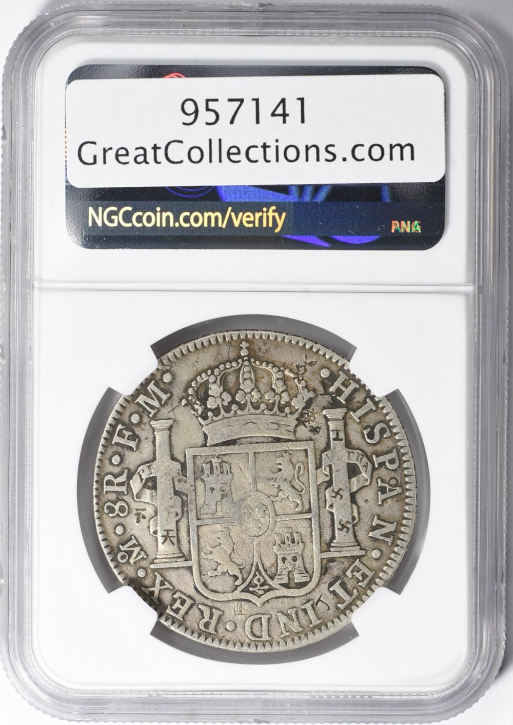 1799-8-Reales-Coin-With-Lots-Of-Counterstamps