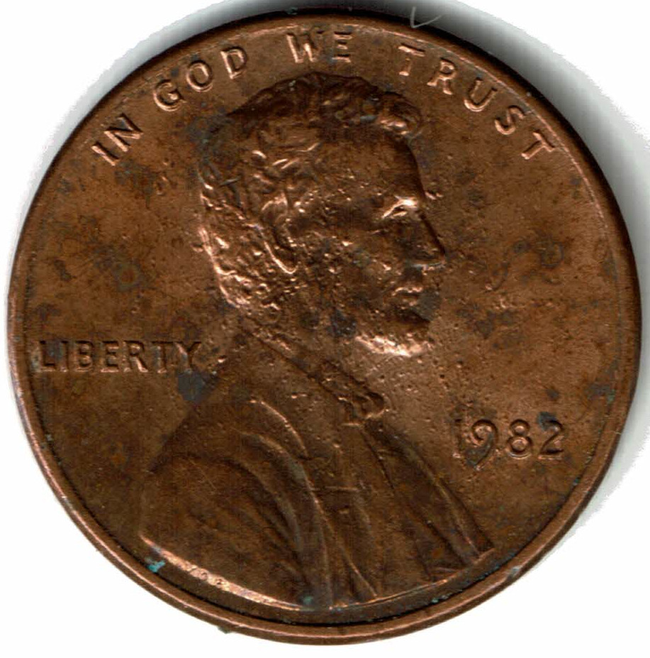 Thank-You-For-Looking-2.57-Gram-1982-Cent-P-Mint-Is-This-Damage-Or-PMD-On-The-Copper-Bubbles