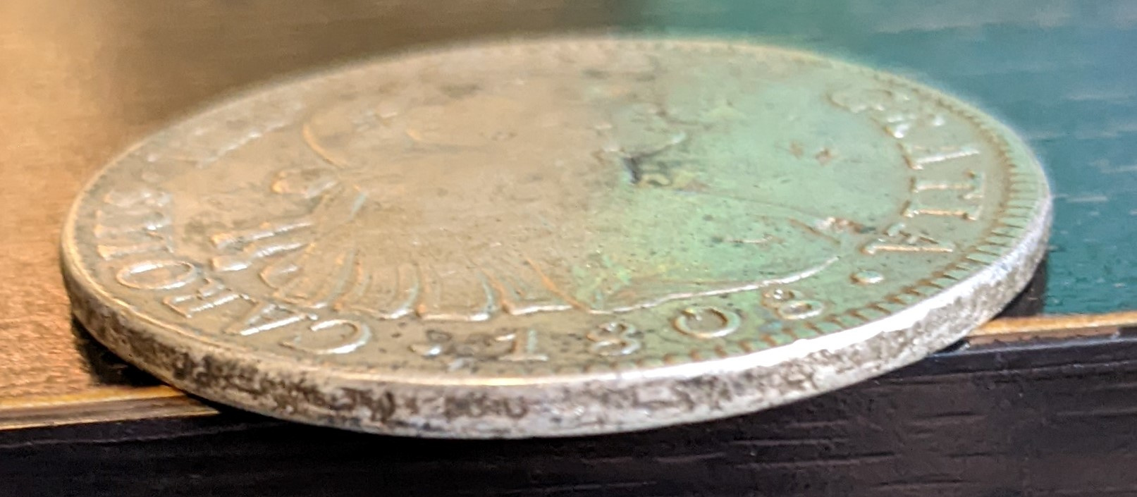 Possible-Fake-1808-Chopmarked-Charles-IV-8-Reales