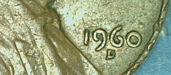 1960-D-Cent-Damage-Or-Mad-Die-And-Broken-Post-On-Mint-Mark