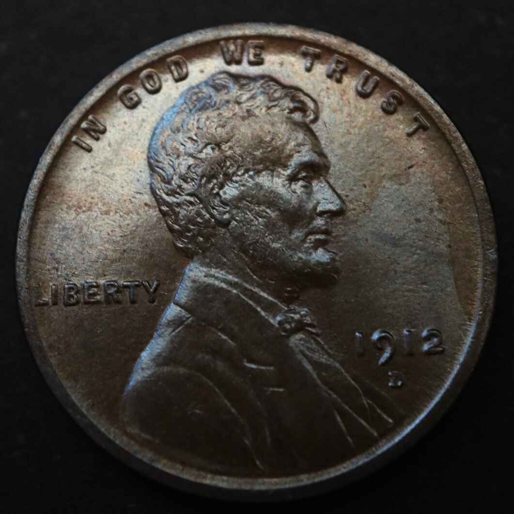 1912-D-Lincoln-Wheat-With-A-Metallic-Petrol-Brown-Tone.
