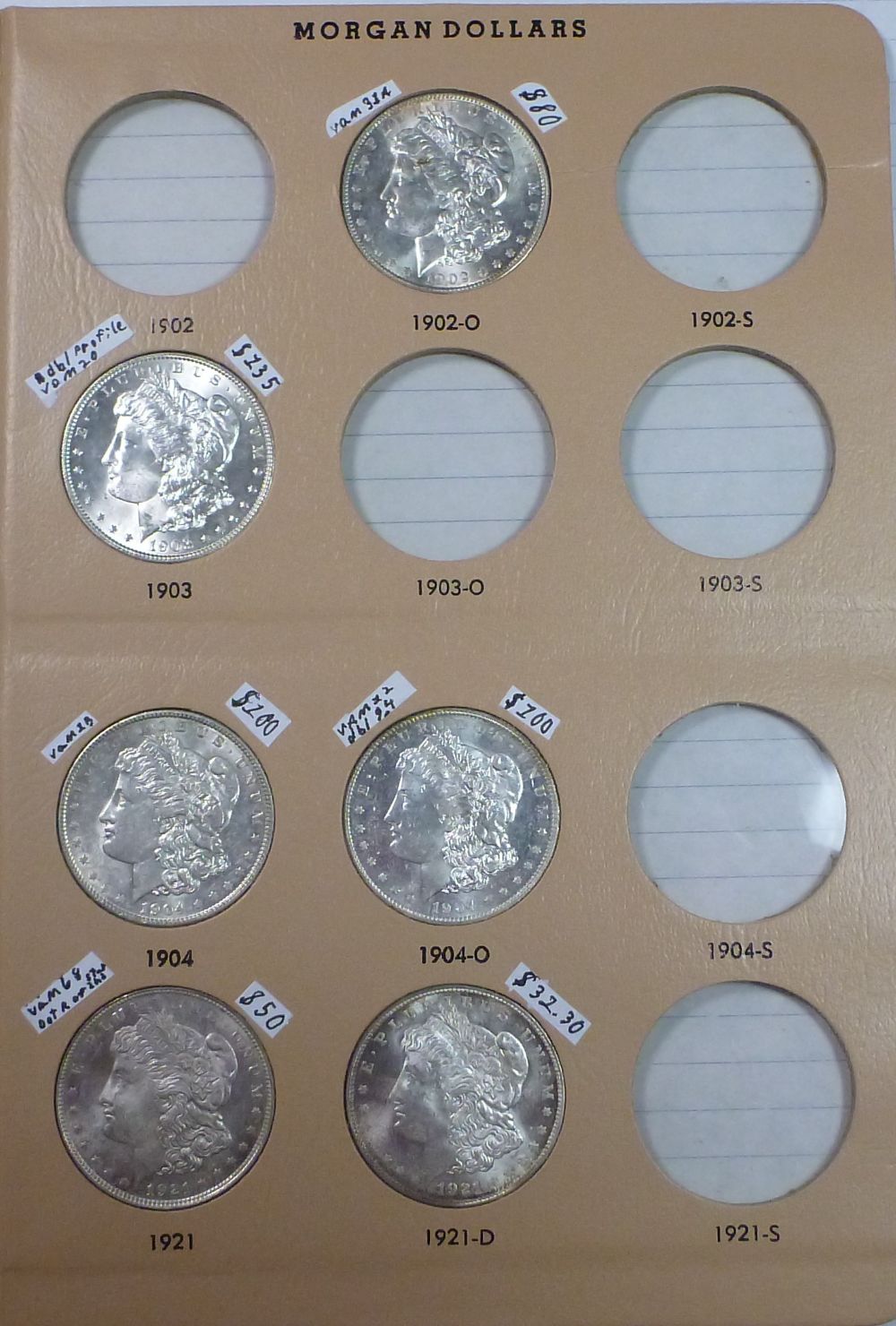 My-Complete-Dansco-7178/7179-Morgan-Dollar-Date-And-Mint-Mark-Set-Goal.