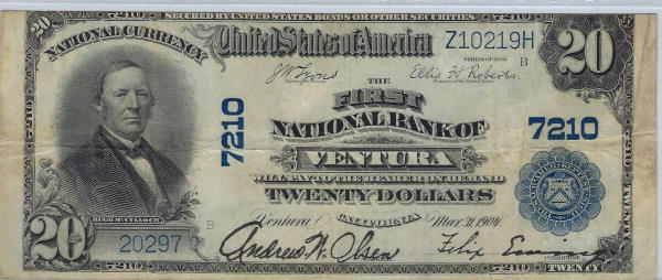 1929-Ch#-7210-Ventura-CA---National-Bank-Note-Rare