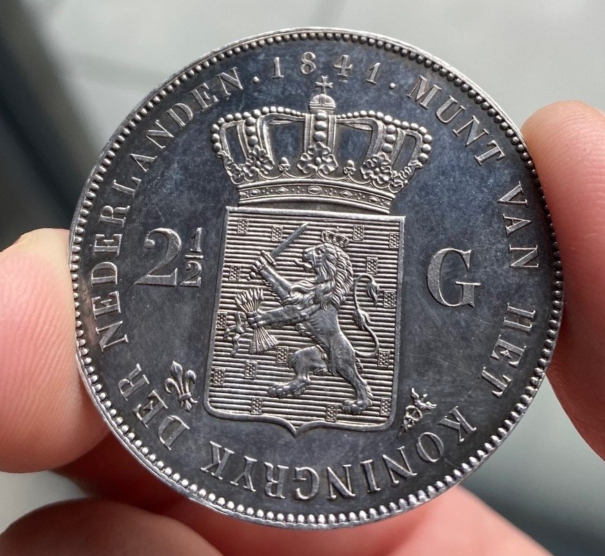 Grading-A-Dutch-2-1/2-Gulden-1841