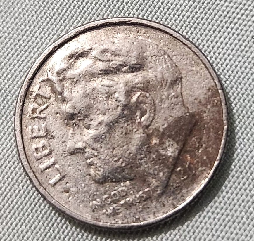 2021-P-Dime-Heat-Damaged-Clad-Coin-Just-Trying-To-Learn-Thanks-In-Advance