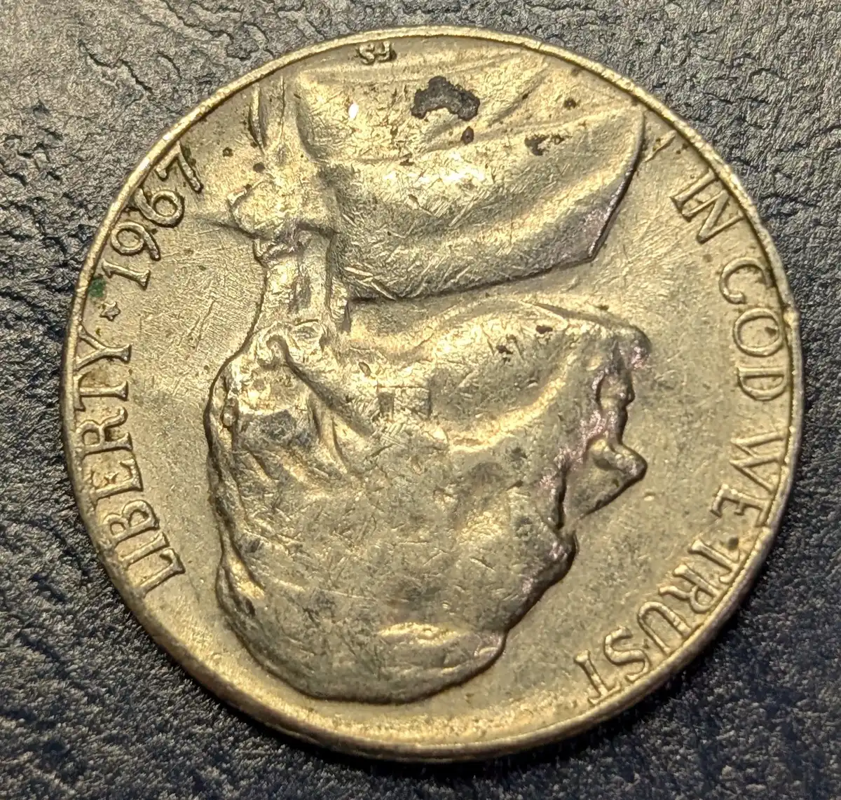 1967-Jefferson-Nickel-/-Polished-Die-Clash-Or-Progressive-Indirect-Design-Transfer?