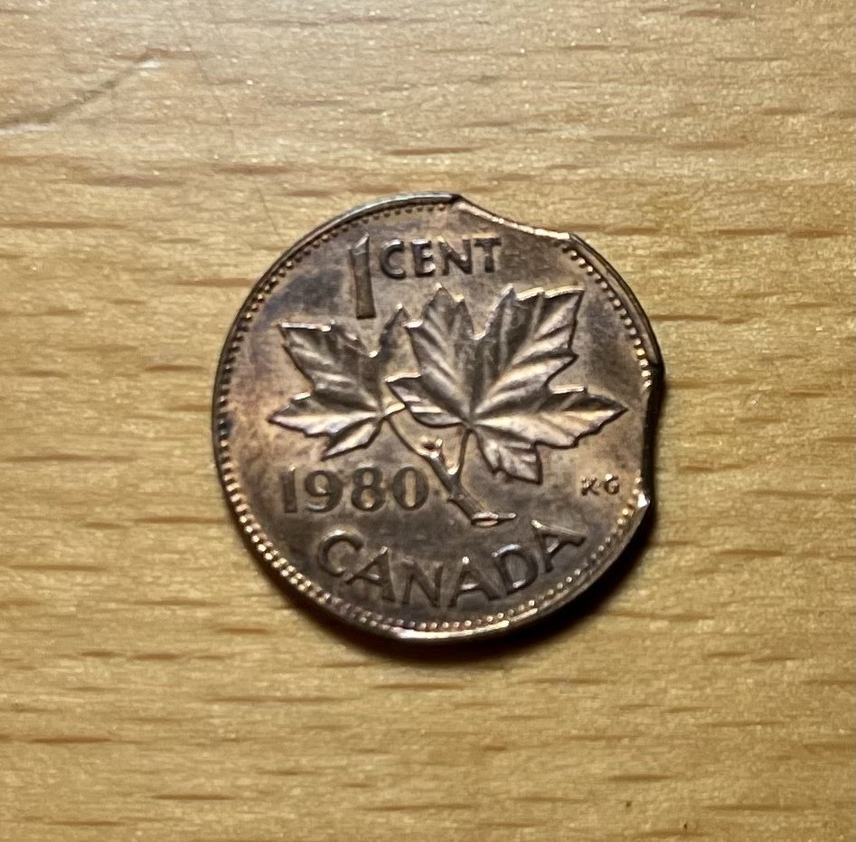 1973-RCMP-Large-Bust-And-1980-Double-Clipped-Penny-Found-CRH