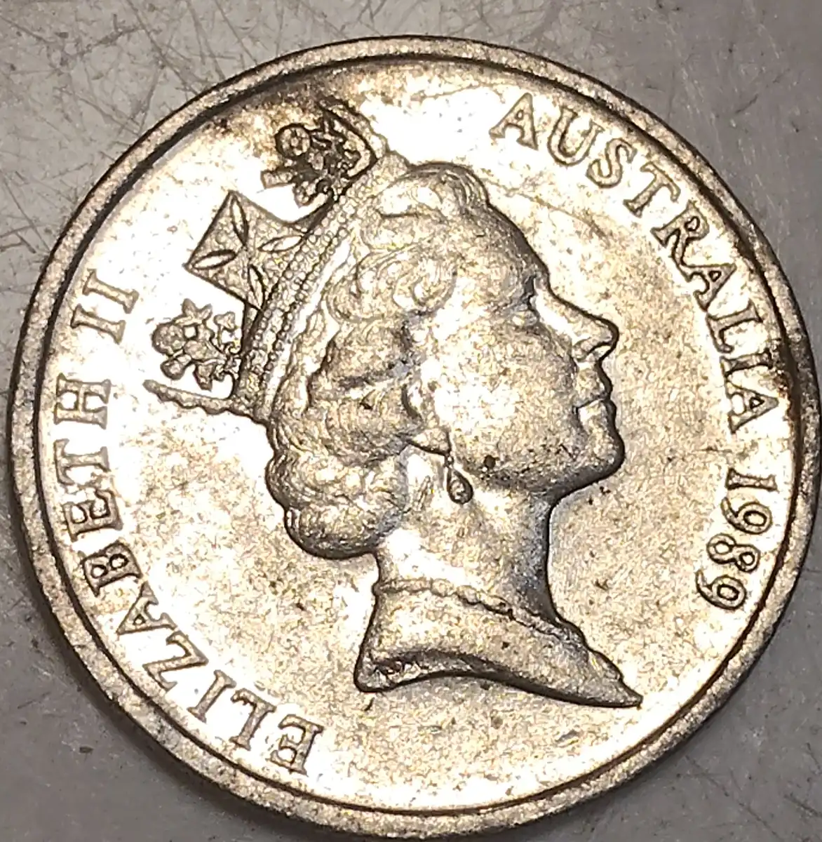 1989-Australian-5-Cent-Coin-With-Double-Stamping-On-The-Spine