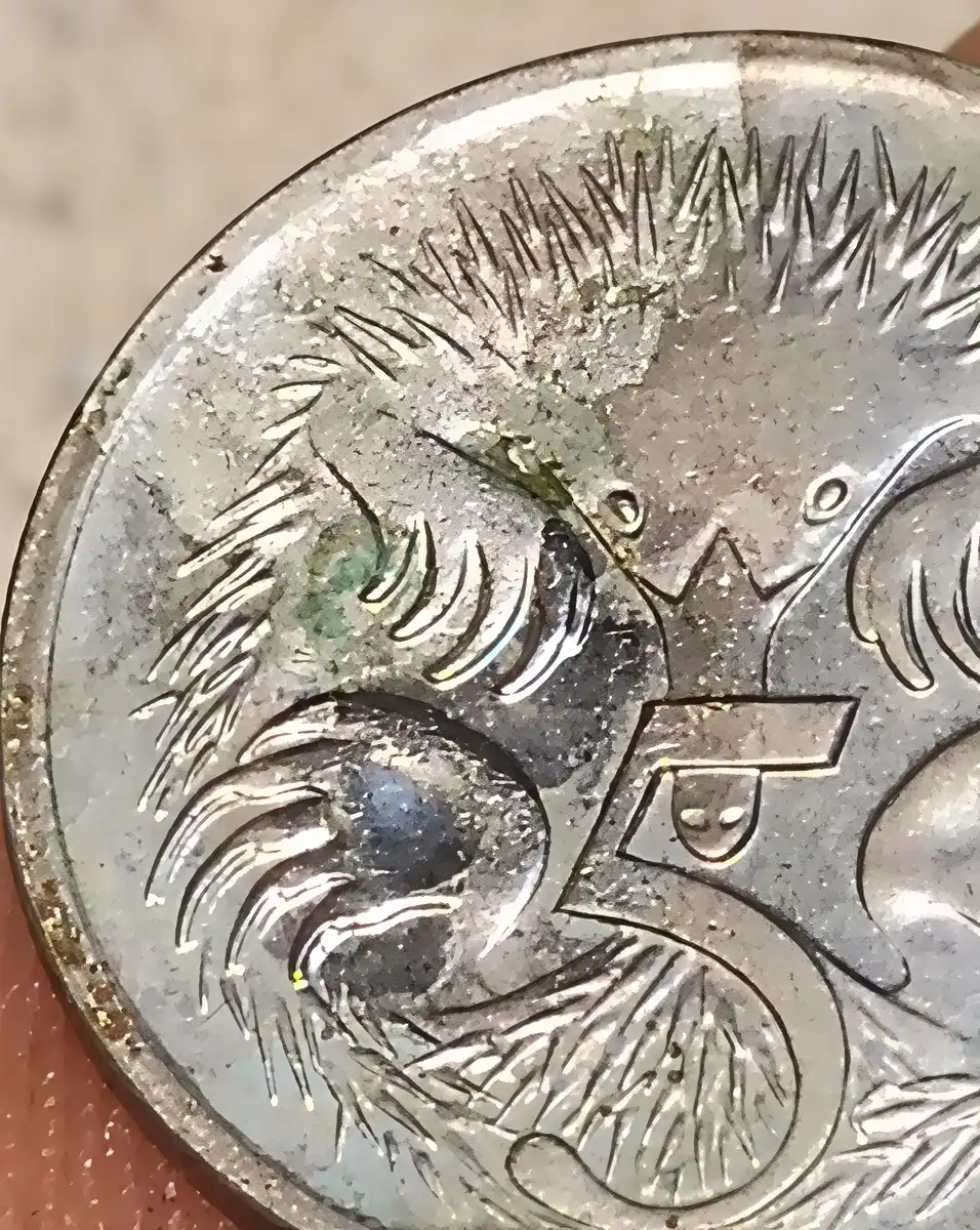 2006-Five-Cent-Coin-With-Multiple-Cracks