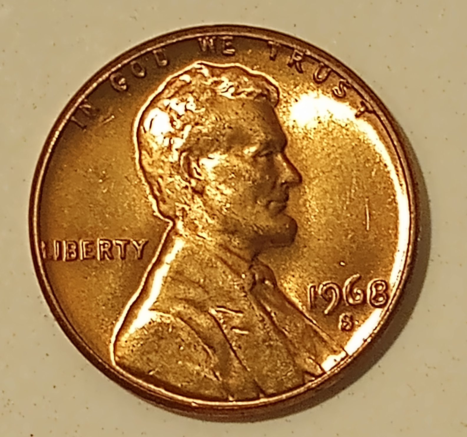 1968-S-Penny/Cent-Maybe-A-Proof?-Satin-Mirror-Surface.-Excellent-Condition.