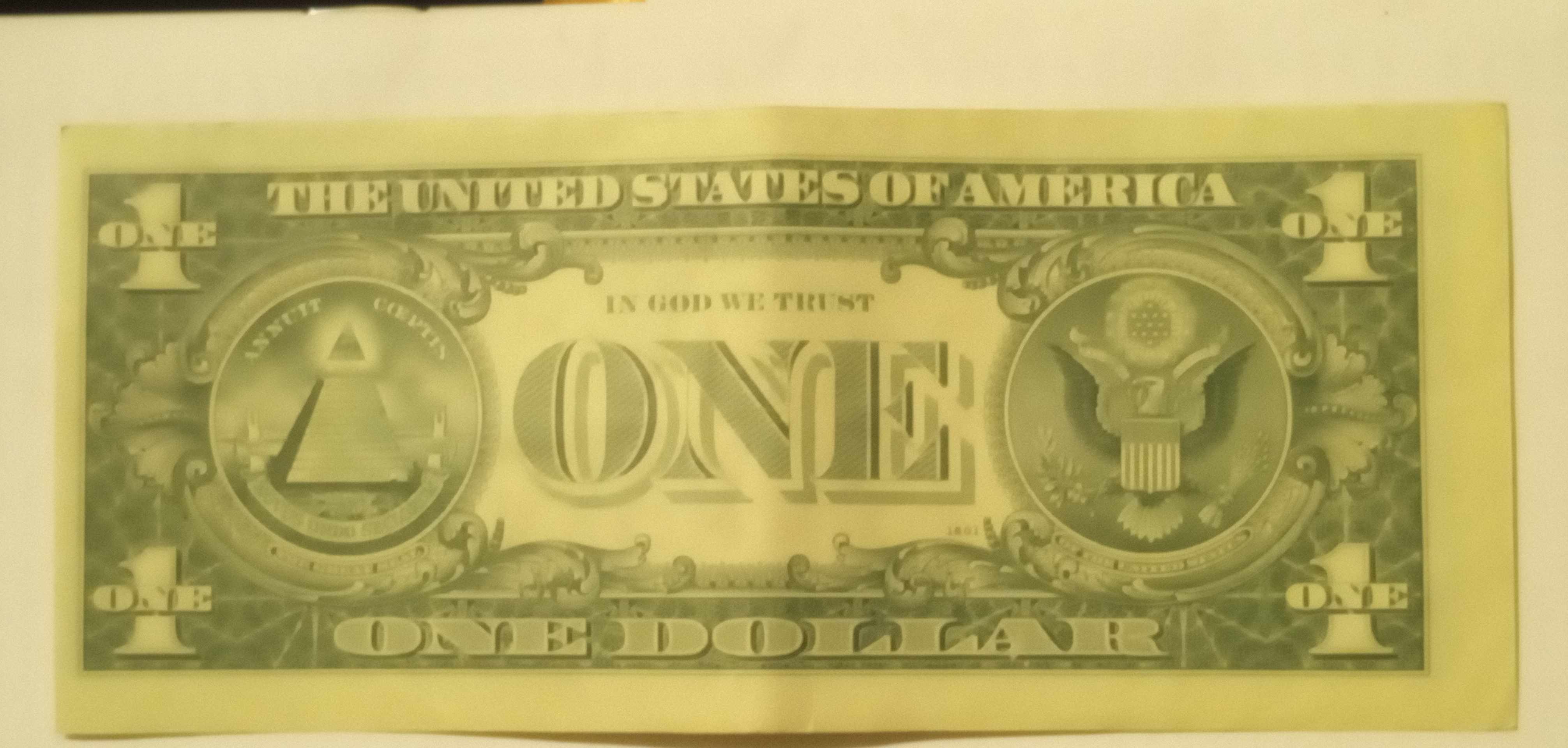 1969-D-$1-Bill-With-Major-Miscut-Up-To-Edge.-Misaligned-Printing.-Excellent-Condition,-Like-New.