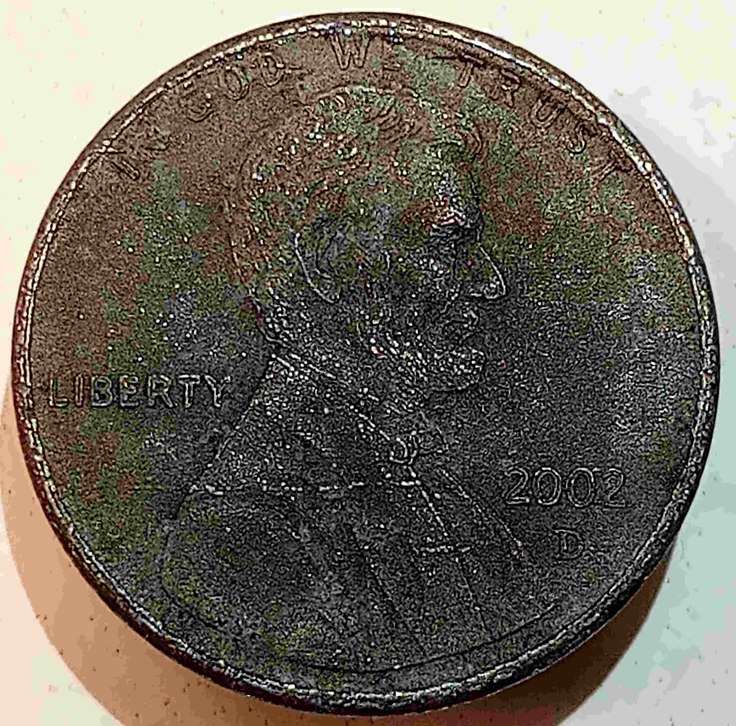 2002-D-Penny-Struck-On-Zinc-Planchet,-Plating-Error?