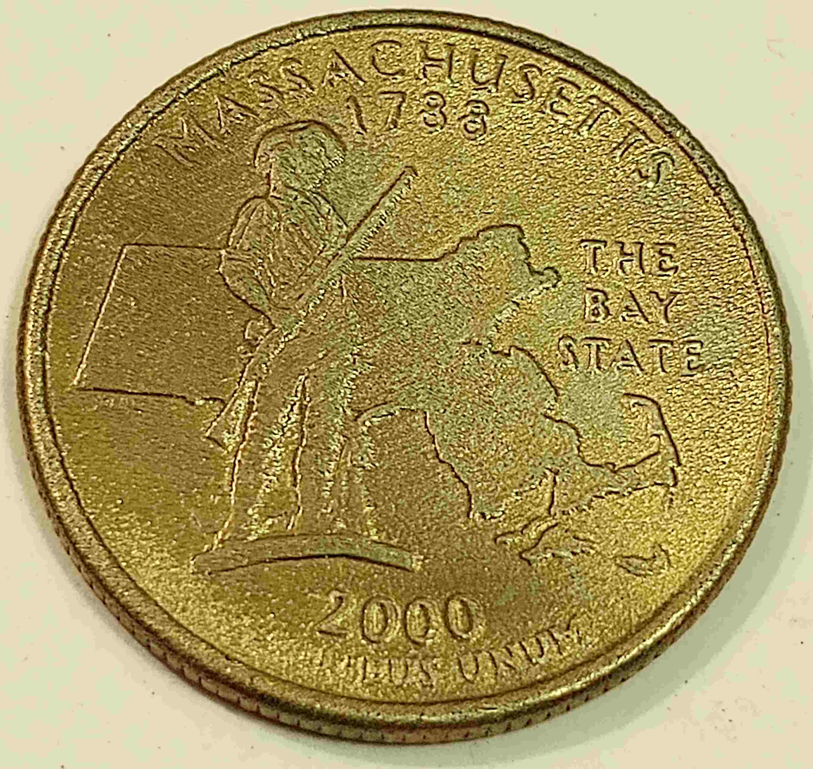 2000-D-Massachusetts-Gold-Bronze-Quarter-With-Improper-Annealing-Or-Other-Mint-Error?