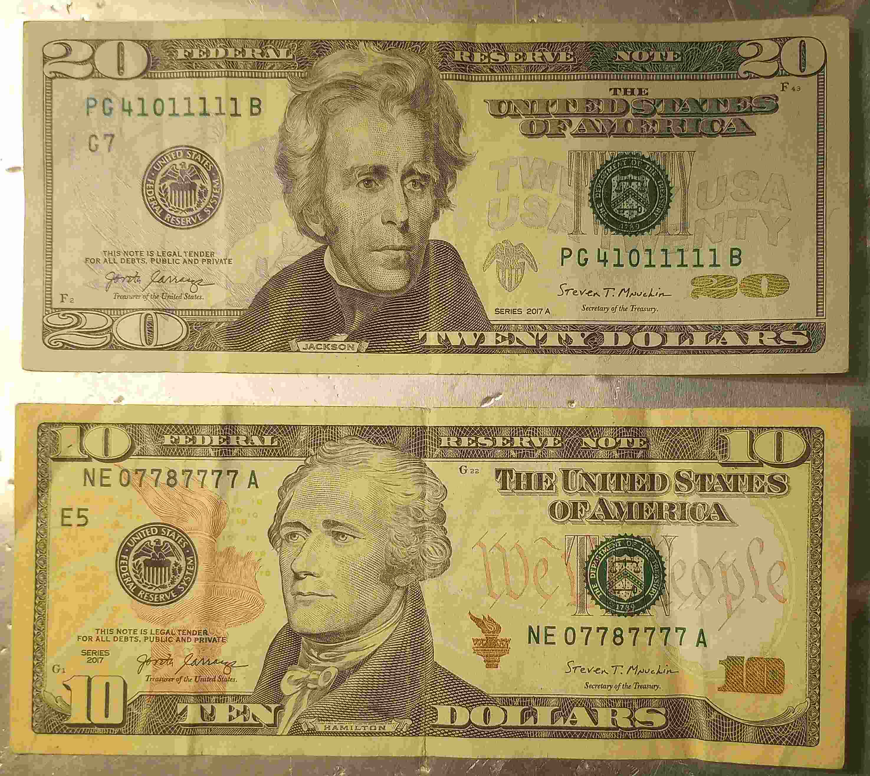 $10-And-$20-Bills-W-Interesting-Serial-Numbers.-Valuable-Or-Spenders?