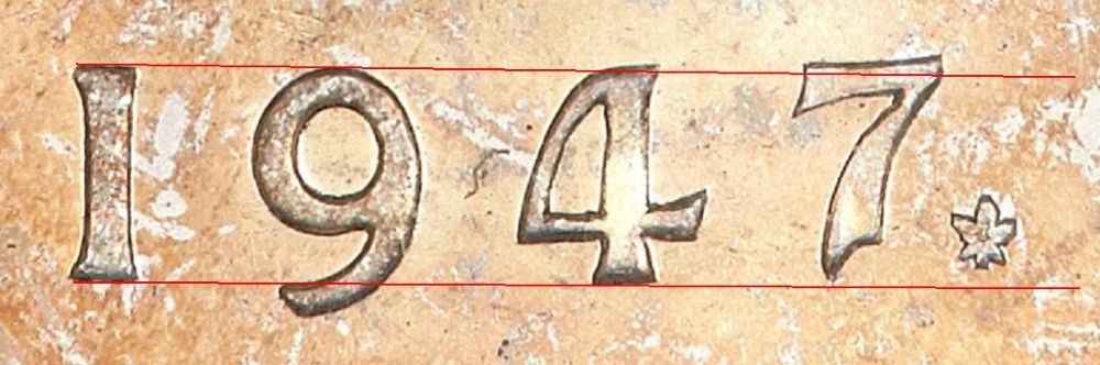 1947-Maple-Leaf-Dollar---High,-Level,-Low-7;-7/7