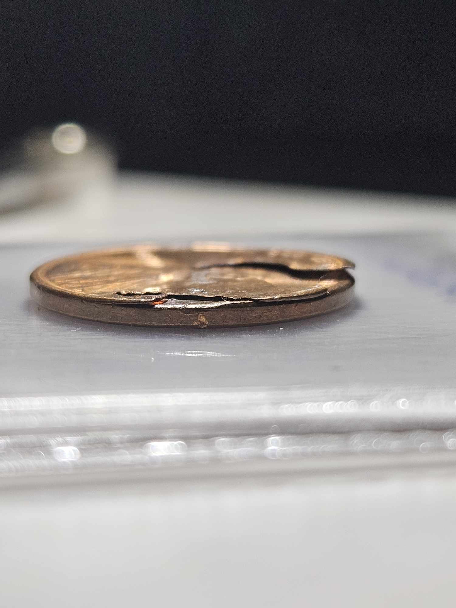 Interesting-1977-P-Lincoln-Cent-Lamination