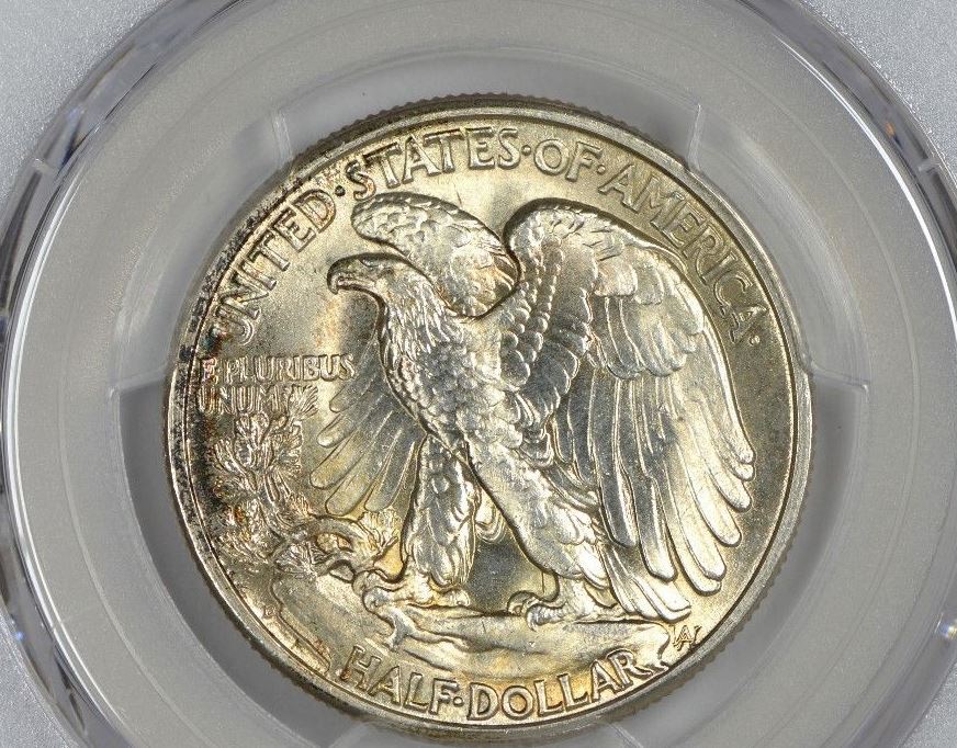 1947-D-Walking-Liberty-Half,-Slabbed