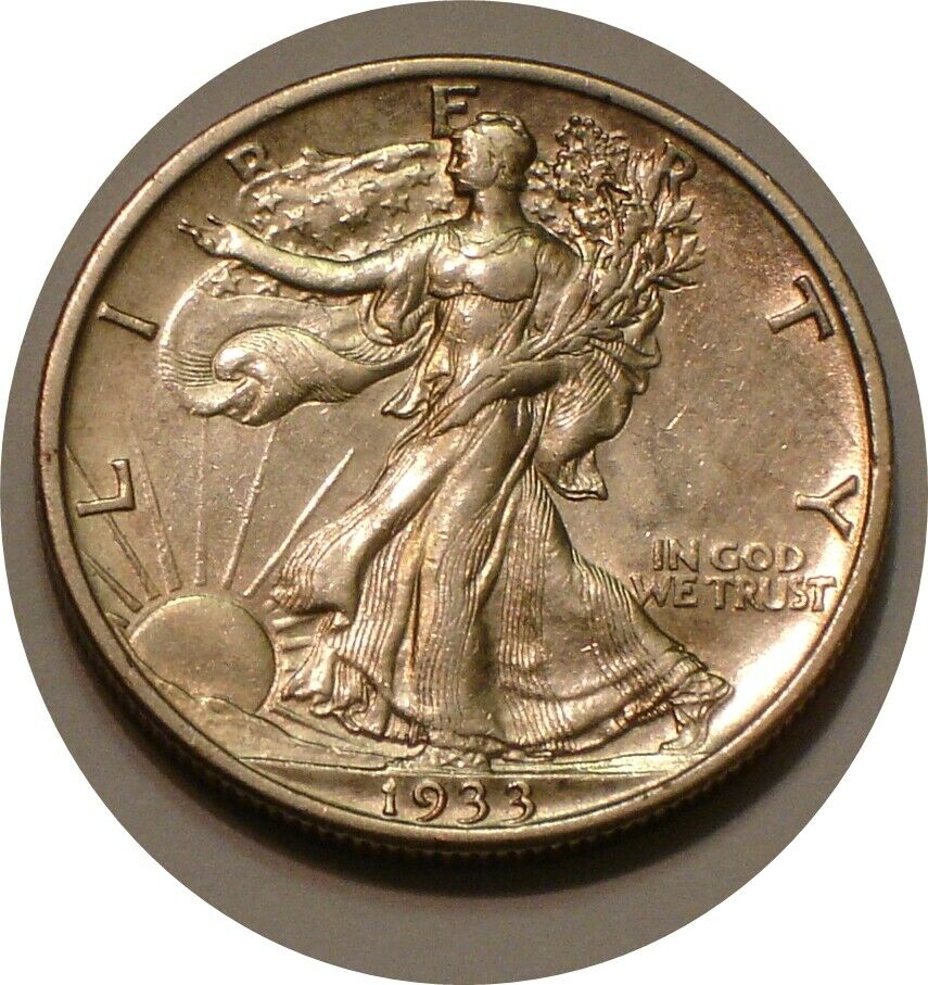 1933-Walking-Liberty-Half,-Unslabbed,