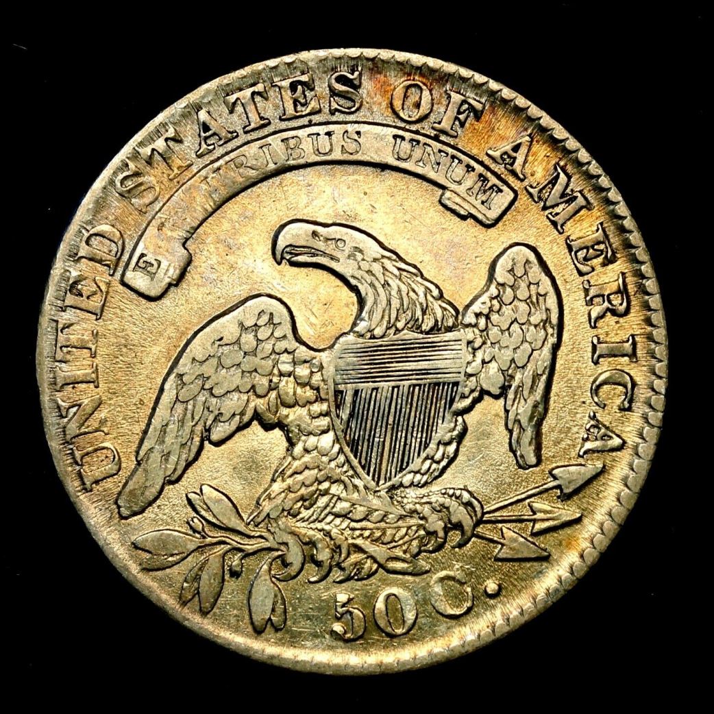 1832-Capped-Liberty-Half---Unslabbed.--Cleaned?--Artificial-Toning?