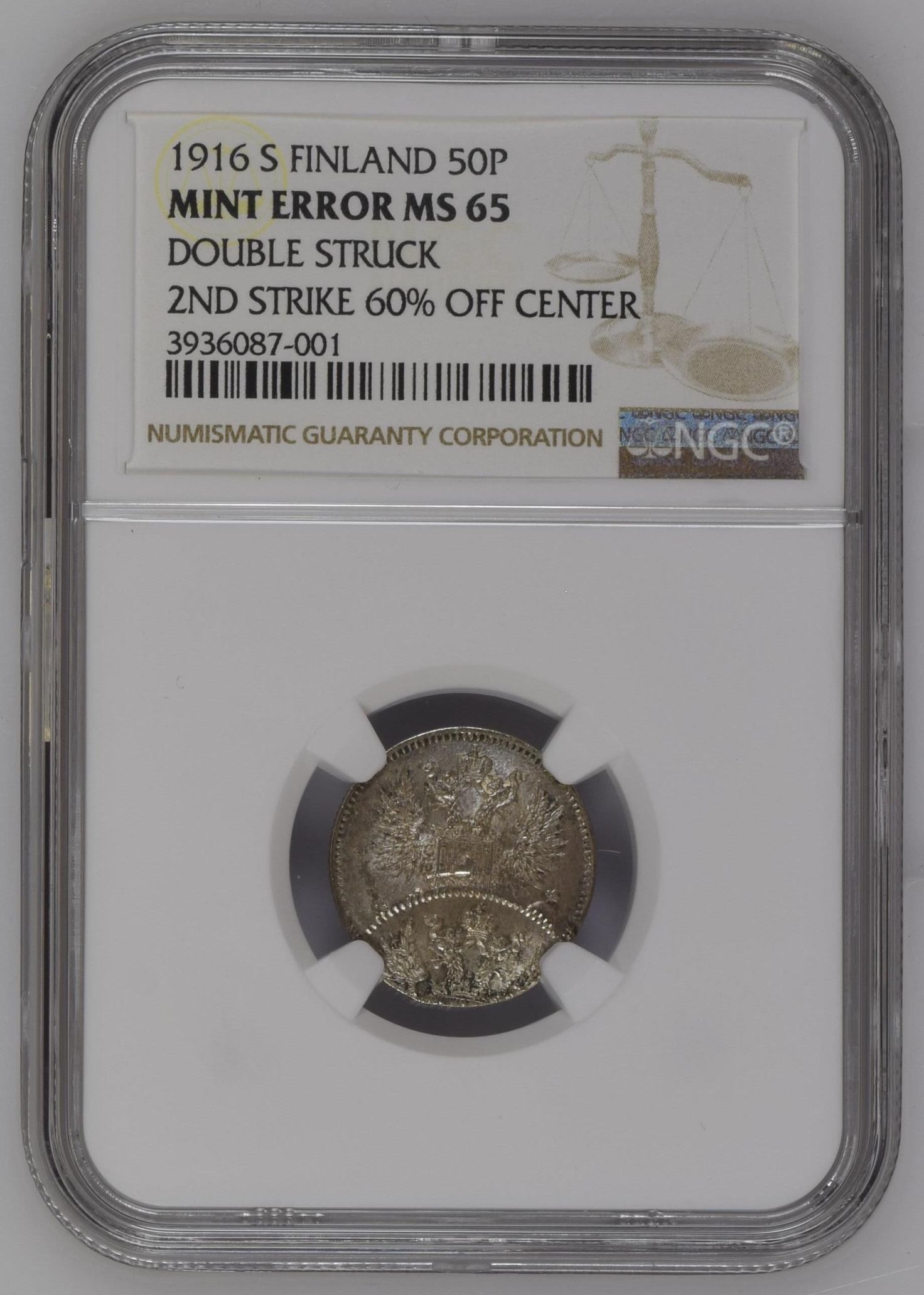 Double-Struck-50-Pennia-Finland,-Maybe-Year-1908