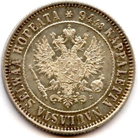 Finland-1893-L-Markka-For-Grading