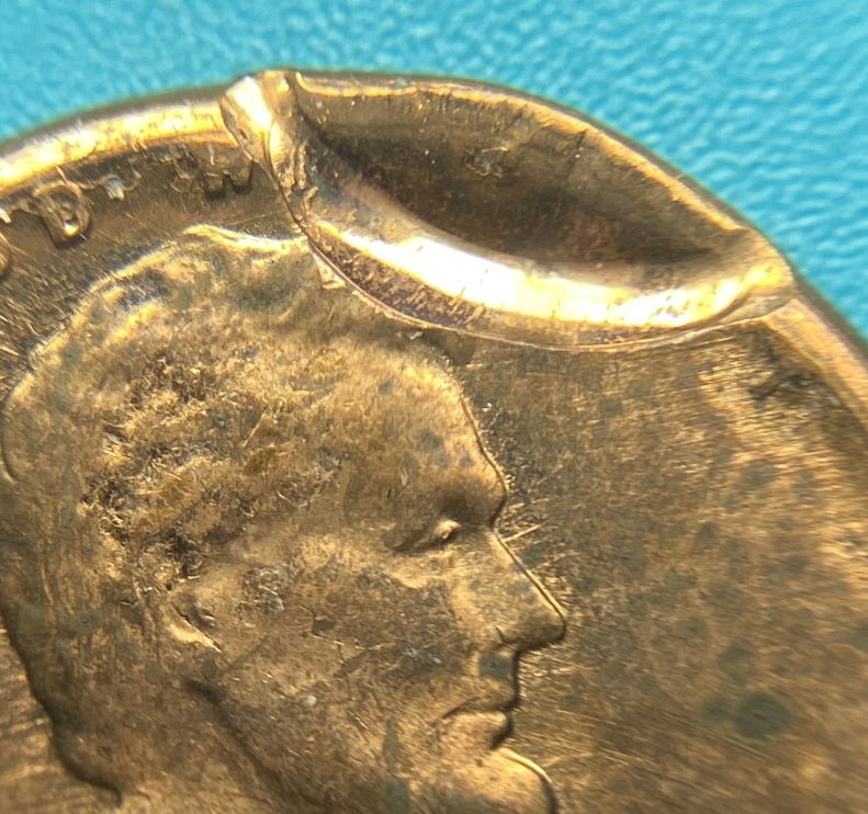1964-D-One-Cent-With-Brockage