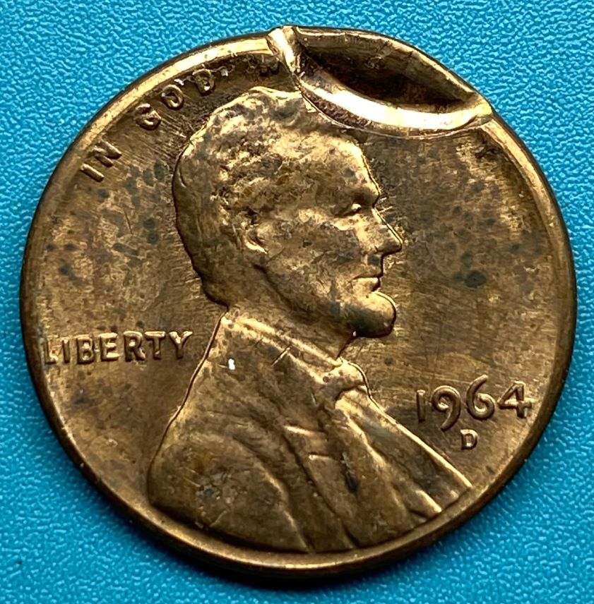 1964-D-One-Cent-With-Brockage