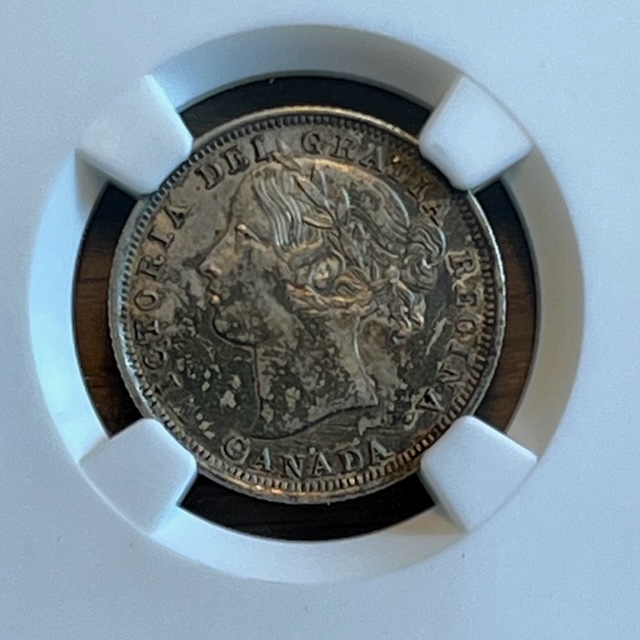 1858-Canada-20c,-NGC-Graded-AU-55