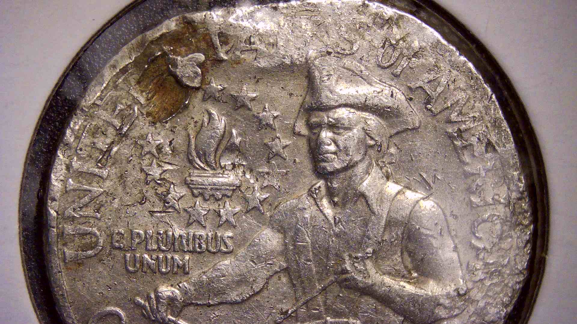 1776-1976-Bicentennial-Quarter-Post-Mint-Damage!