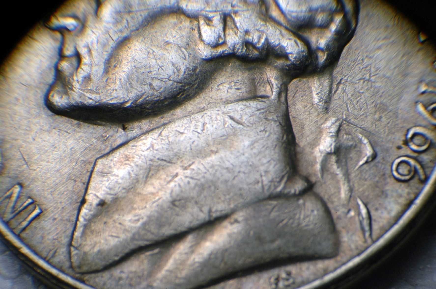 1966-Jefferson-Nickel---Heavily-Abraded-Die