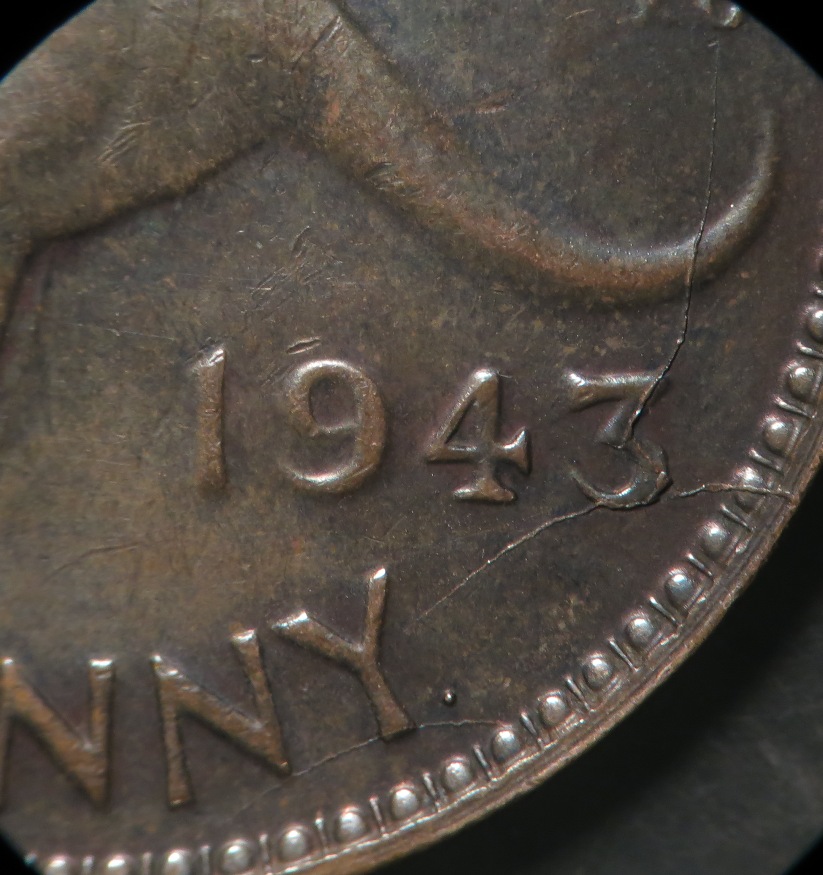 1943-Penny-OBV-Lamination-/-Rvs-Die-Cracks