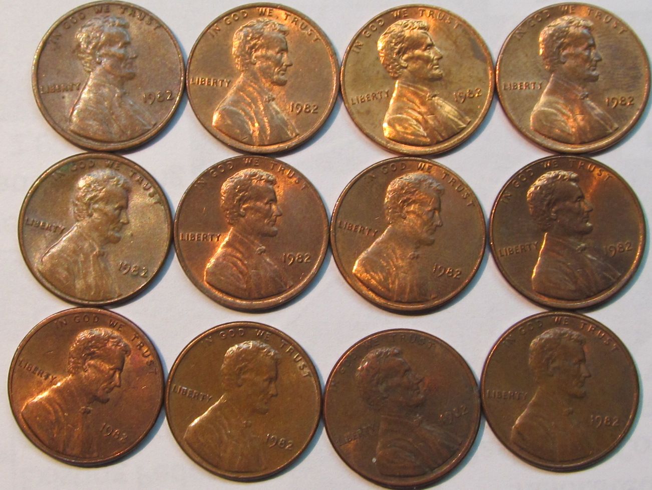 1982-Lincoln-Cents-Small-Dates-Zinc-And-Copper
