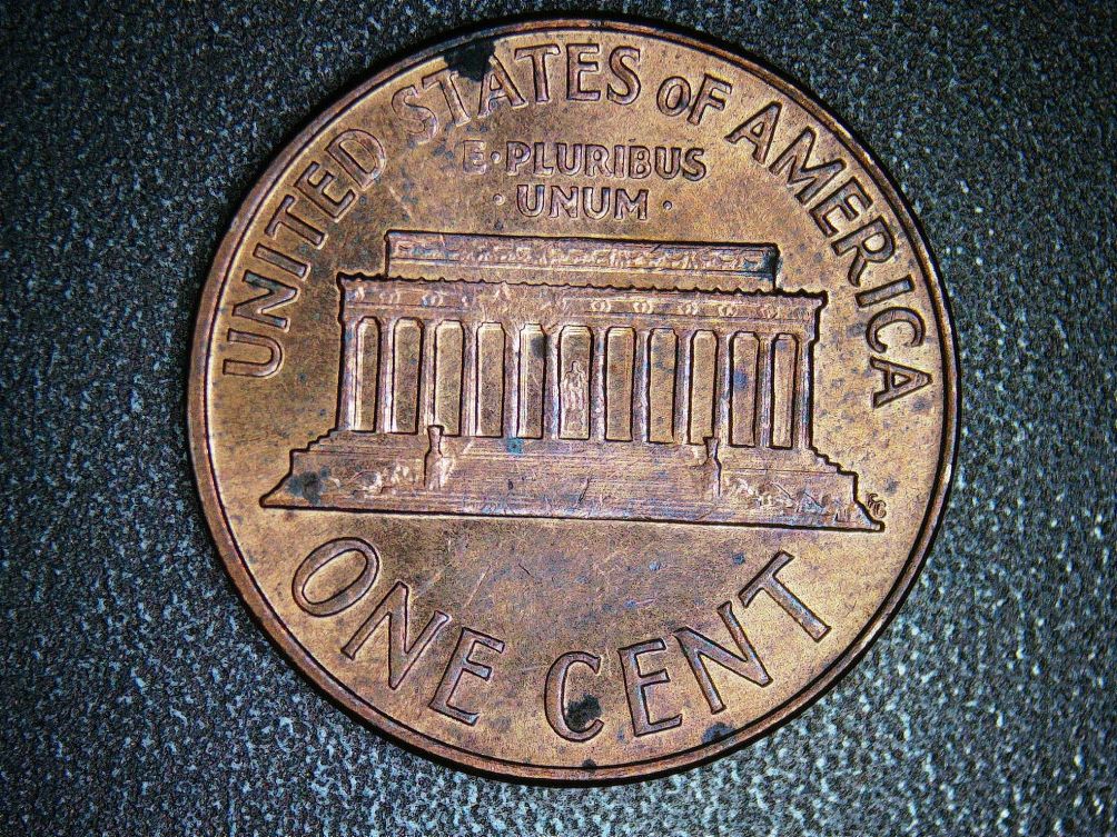 1963-D-Lincoln-Memorial-Penny-Struck-