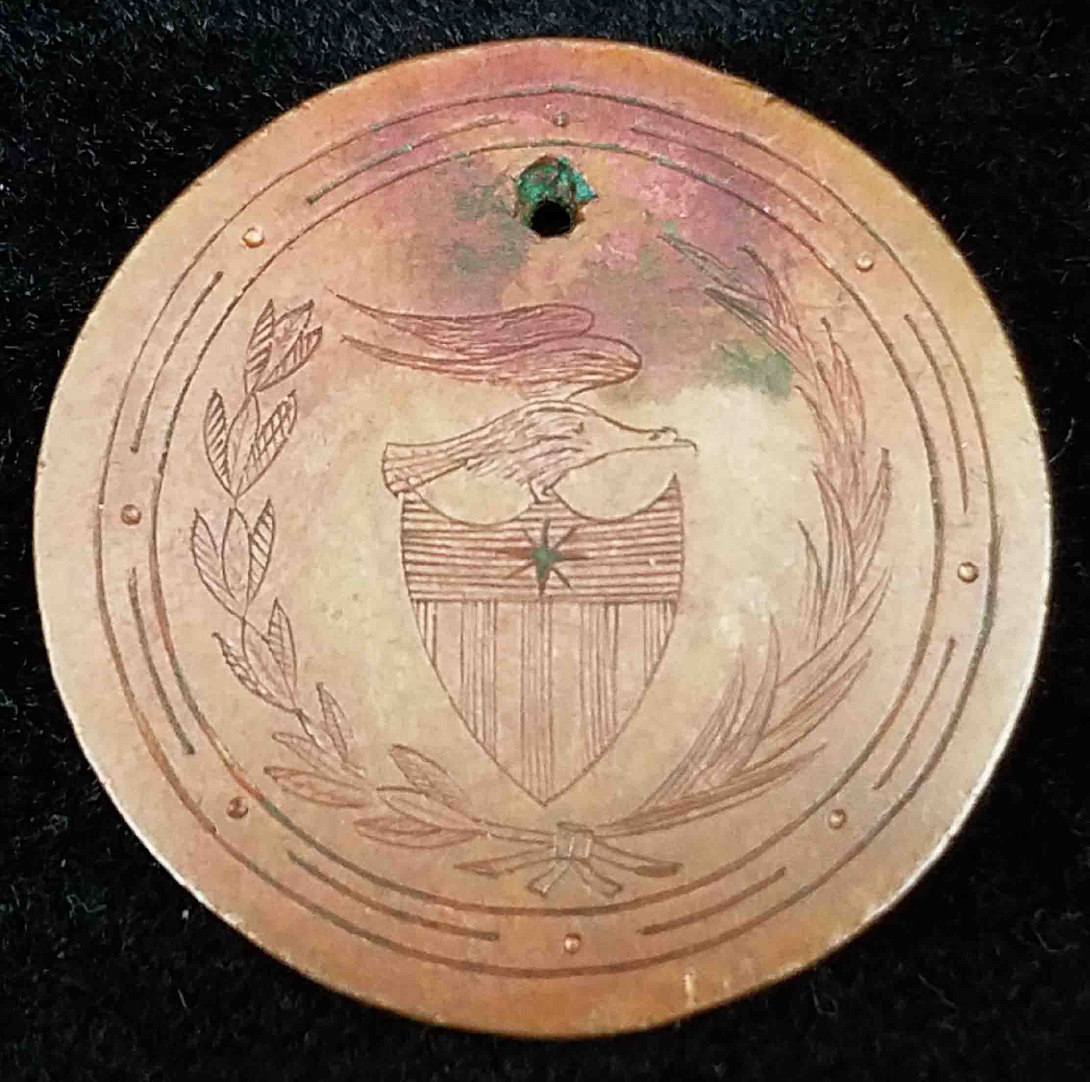 Interesting-Eagle-On-Shield-Copper-Love-Token-ID-Medal