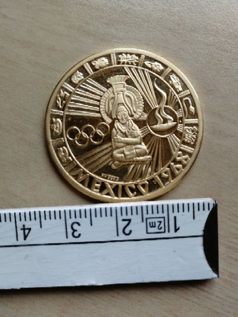 1968-Mexico-Gold-Olympic-Coin-Of-A-Discus-Thrower