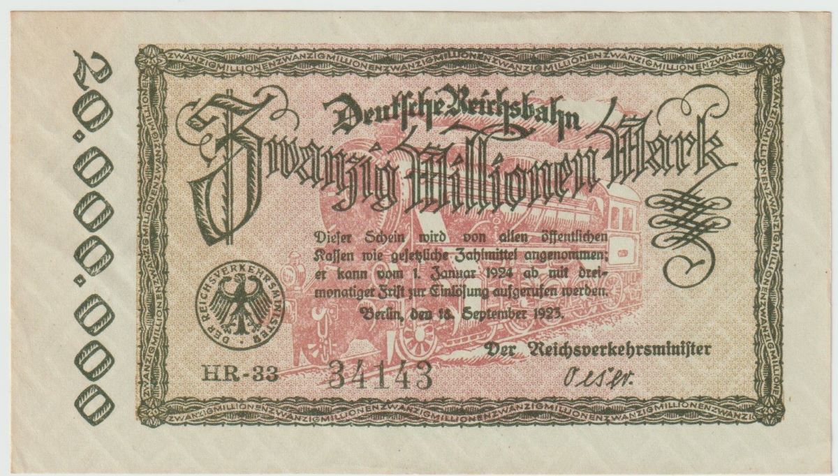 German-Reichsbahn-Radar-Note