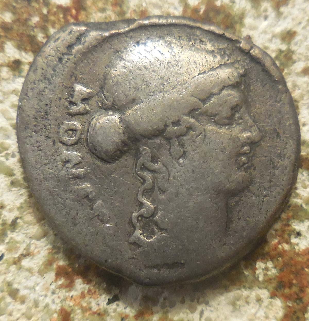 T.-Carisius-Silver-Denarius,-46-Bc,-Image-Of-Coin-Striking-Instruments: