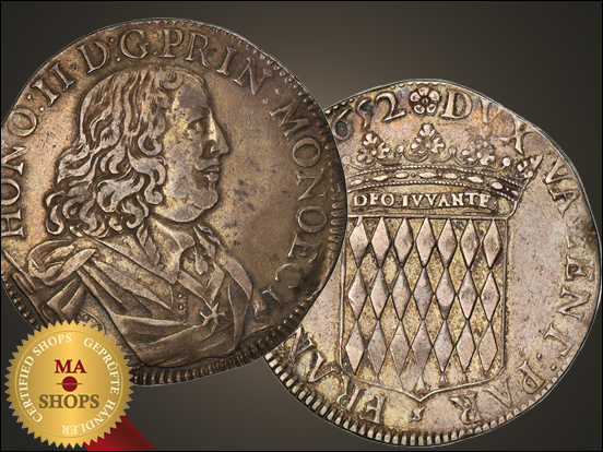 Scudo-60-Sols-With-The-Portrait-Of-Honore-II---Amazing
