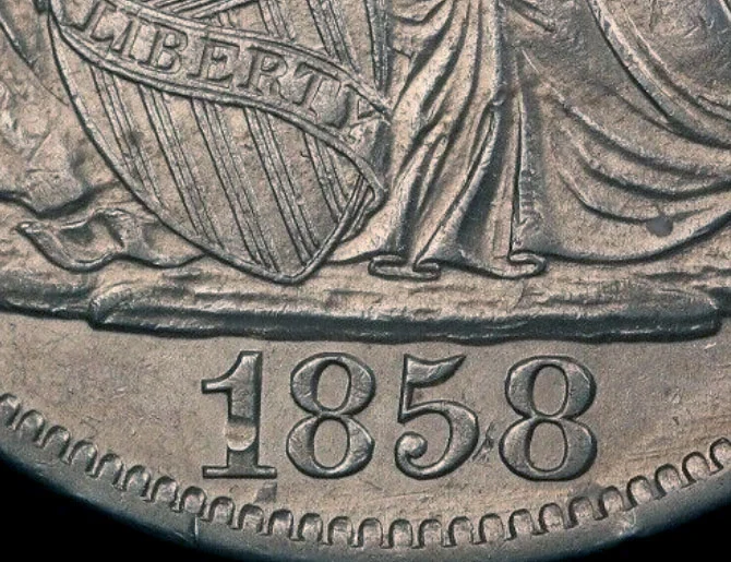 1858-O-Seated-Liberty-Half-Dollar-Wb-106-Variety-Need-Confirmation