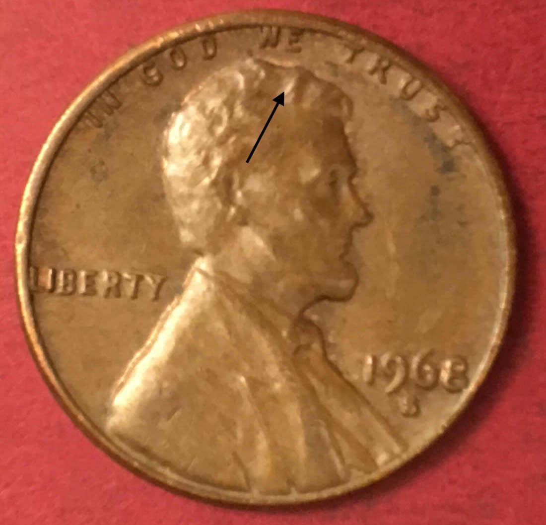 1968-S-Penny--Error-On-Top-Of-Lincoln’s-Head.