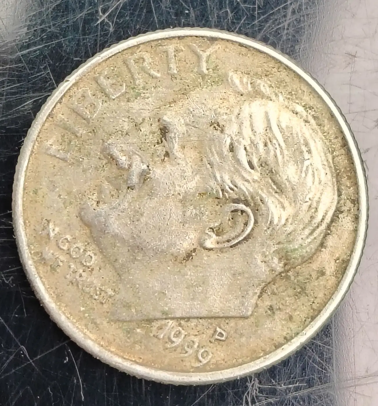 1999-P-Roosevelt-Dime---Please-Help-Me-!-I-Have-Never-Seen-A-Coin-Like-This