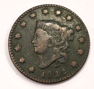 1822-Large-Cent-For-Grading